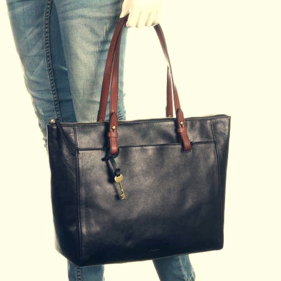 fossil rachel leather tote